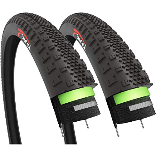 Fincci Par 700 x 38c 40-622 Cubierta Gravel con 3mm Anti Pinchazo para Eléctrica Carretera MTB Montaña Hibrida Turismo Bici Bicicleta (Paquete de 2)