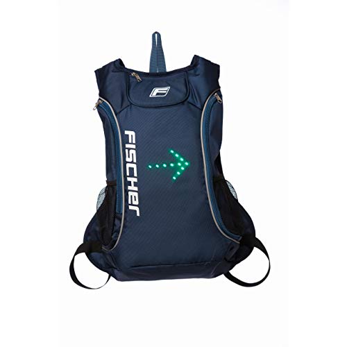 Fischer Mochila con función intermitente, patinete eléctrico, LED intermitente, seguridad, visibilidad, hasta 15 horas, 16 litros