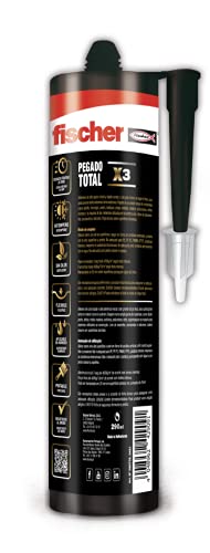 fischer - Pegado total X3, Adhesivo extrafuerte de montaje para muebles, listones de madera (290 ml)