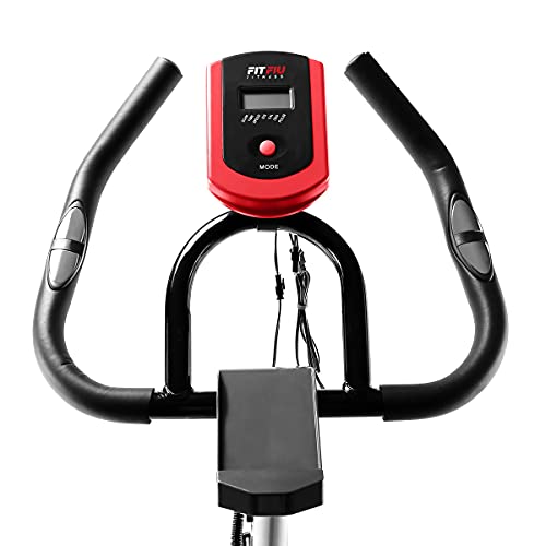 FITFIU BESP-50 - Bicicleta Indoor con disco inercia 11 kg, múltiples niveles de resistencia, manillar de triatlón, Pulsómetro y pantalla LCD, Bici para casa entrenamiento Cardio y Fitness