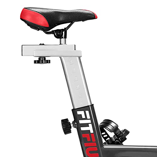 FITFIU BESP-70 - Bicicleta Indoor con disco inercia 13 kg, manillar con Pulsómetro, sillín deportivo, múltiples niveles de resistencia y pantalla LCD, Bici cardio Entrenamiento Fitness