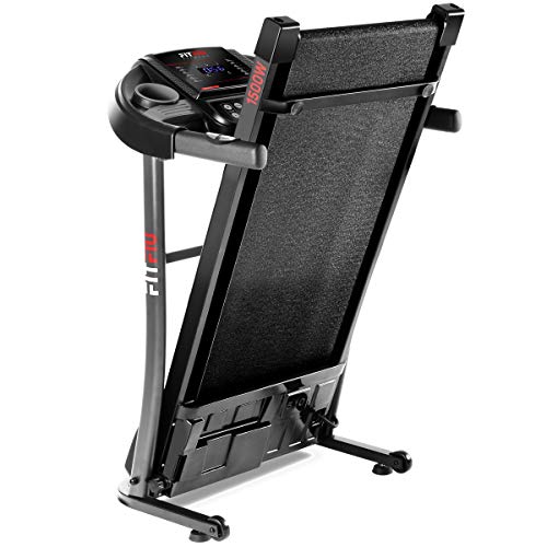 FITFIU Fitness MC-200 - Cinta de correr Plegable, velocidad ajustable hasta 14 km / h, potencia de 1500 W, superficie de carrera 40 x 110 cm, pulsómetro, 12 programas entrenamiento, peso máx 90 kg