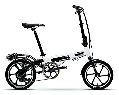 Flebi Supra Eco Bicicletas, Eléctricas Plegables, White, 130x106x57