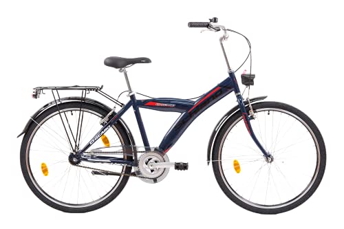 F.lli Schiano Chicago Bicicleta de Ciudad, Unisex-Adult, Azul, 26"
