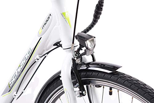 F.lli Schiano E- Moon Bicicleta eléctrica, Adultos Unisex, Blanco, 28"