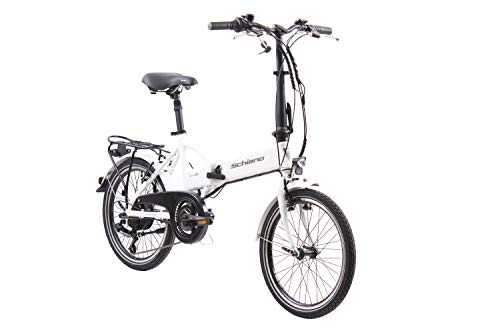 F.lli Schiano E- Sky Bicicleta eléctrica Plegable, Unisex Adulto, Blanca, 20"