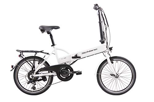 F.lli Schiano E- Sky Bicicleta eléctrica Plegable, Unisex Adulto, Blanca, 20"
