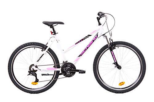 F.lli Schiano Range Bicicleta Montaña, Donna, Blanco-Rosa, 26''