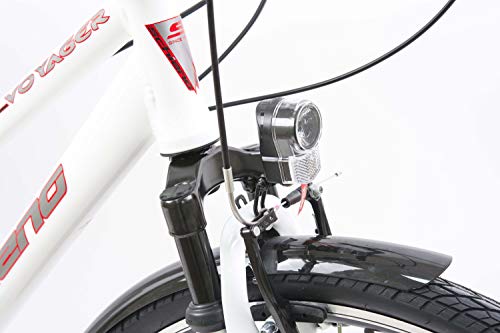 F.lli Schiano Voyager Bicicleta Trekking, Women's, Blanco-Rojo, 28''