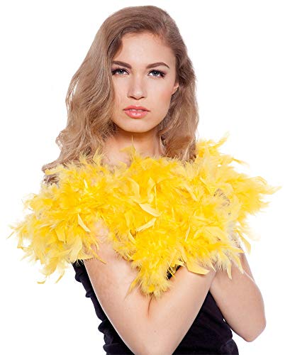 Folat - Boa de Plumas Carnaval o una Fiesta - Amarillo neón - 180 cm