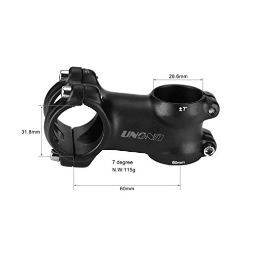 FOMTOR 31.8 vástago 60mm 7 grados peso ligero manillar MTB vástago adecuado para bicicleta de montaña bicicleta de carretera BMX MTB (31.8 x 60mm)