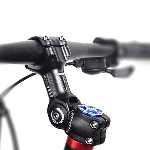 FOMTOR Eje ajustable para manillar de bicicleta de montaña de 25,4 mm 0 ~ 60 grados, para bicicleta de montaña, carretera, MTB (25,4 mm x 110 mm), color negro