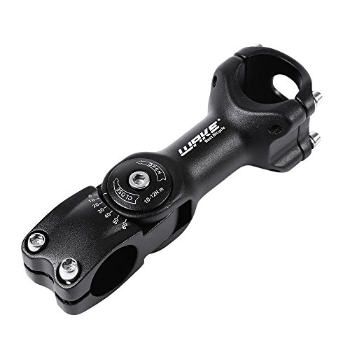 FOMTOR Eje ajustable para manillar de bicicleta de montaña de 25,4 mm 0 ~ 60 grados, para bicicleta de montaña, carretera, MTB (25,4 mm x 110 mm), color negro