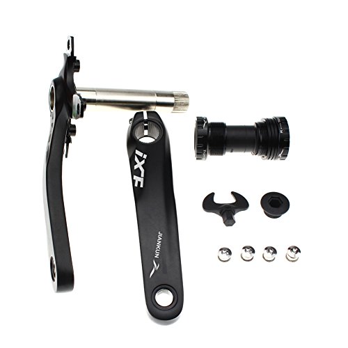 FOMTOR Juego de bielas de bicicleta BCD 104 para bicicleta de montaña con soporte inferior y pernos de cadena de 170 mm (negro).