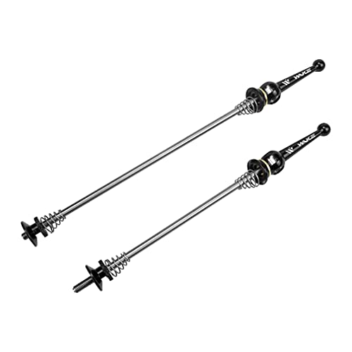 FOMTOR Pincho de liberación rápida de aleación de Titanio Ultraligero, Eje Delantero y Trasero para Rueda de Bicicleta, Apto para Bicicleta de Carretera, Bicicleta de montaña, MTB, BMX (1 par, Negro)