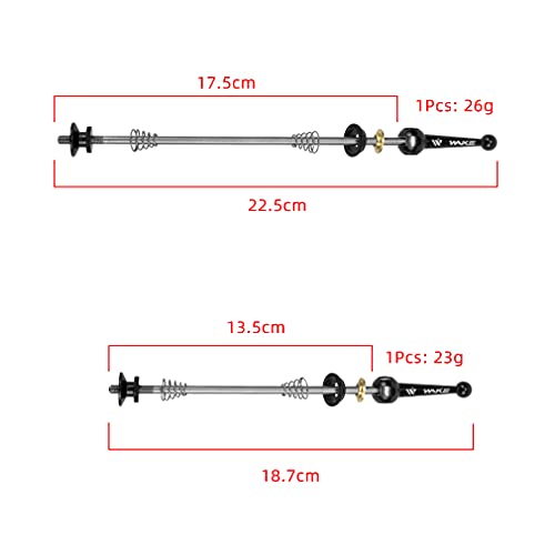 FOMTOR Pincho de liberación rápida de aleación de Titanio Ultraligero, Eje Delantero y Trasero para Rueda de Bicicleta, Apto para Bicicleta de Carretera, Bicicleta de montaña, MTB, BMX (1 par, Negro)