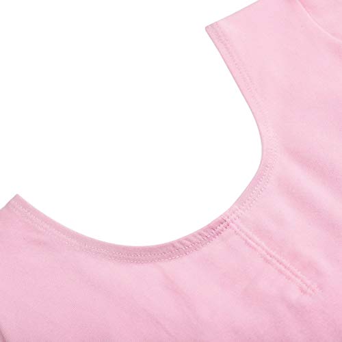 FONLAM Maillot de Ballet Danza para Niña Traje Leotardo Maillot Clásico Gimnasia Manga Larga Actuación Fiesta Niña Invierno Otoño (7-8 Años, Rosa)