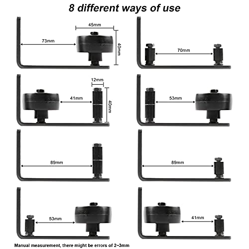 Forever Speed Guía de suelo para puerta corredera, ajustable, guía de rodillo con tornillos, 8 variantes posibles para todas las puertas de establo.