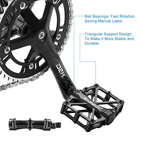 FORMIZON Pedales Bicicleta, Bicicleta de Montaña de Aleación de Aluminio Pedal 9/16 Pulgadas y Sealed los Cojinetes con Antideslizante Pedal, para Mountain Bike BMX Pedales para Montaña (B)