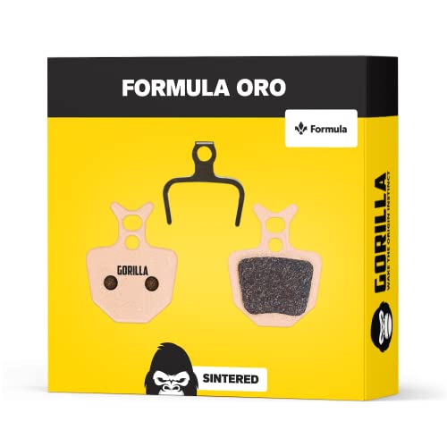 Formula Pastillas de Freno Oro para Freno de Disco Bicicleta I Sinterizado I Alto Rendimiento I Durable & Ajuste Pastillas de Freno Bicicleta