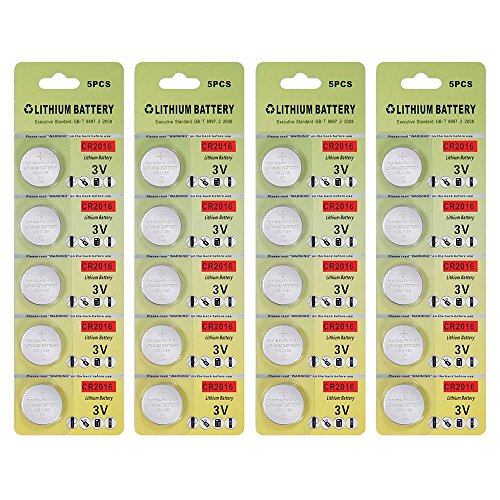 Fortune CR2016 3V Lithium Battery,Electronic Button Cell batteries for Toys Calculators Watches Led Light Candles (20 pcs)