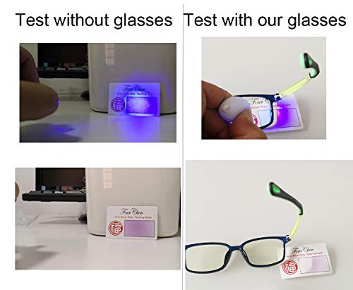 FOURCHEN Gafas de luz anti-azul para niños Gafas de computadora, protección UV Gafas antirreflejo Gafas de computadora Gafas de videojuegos para niños (Deepblue/Green)