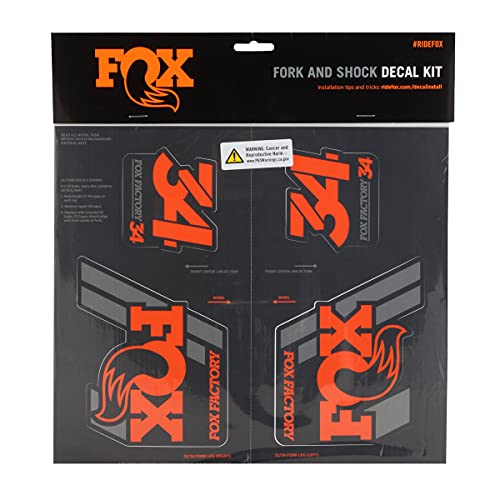 Fox Racing Shox Heritage Kit de calcomanías para Horquilla y Choque, Talla única, Anaranjado