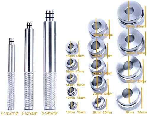 FreeTec 17 piezas Set de Rodamiento de Rueda Juego de Piezas a Presión para Montaje Extractor de Herramientas para Cojinetes de Rueda Colector Eyector a Fuego Lento