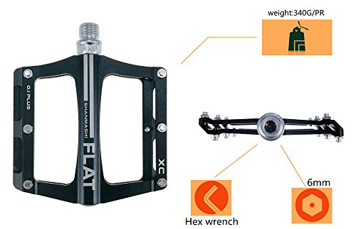 FrontStep Pedales Antideslizantes de Aluminio Pedales de Bicicleta fáciles para MTB/Pedal de Bicicleta de montaña/Pedal BMX con husillo de Acero CR-Mo (Naranja)