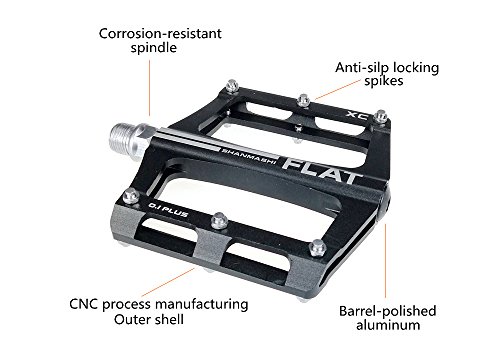 FrontStep Pedales Antideslizantes de Aluminio Pedales de Bicicleta fáciles para MTB/Pedal de Bicicleta de montaña/Pedal BMX con husillo de Acero CR-Mo (Naranja)