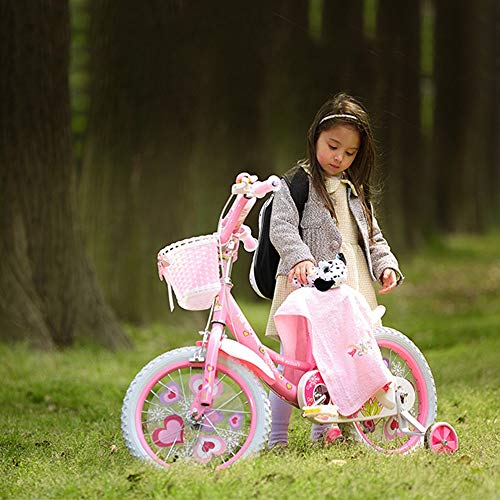 FUFU Las Bicicletas de los niños, niños y niñas Bicicletas, tamaños de 12 Pulgadas, 14 Pulgadas, 16 Pulgadas, 18 Pulgadas, Rosado, con estabilizadores y Guardabarros (Size : 16in)