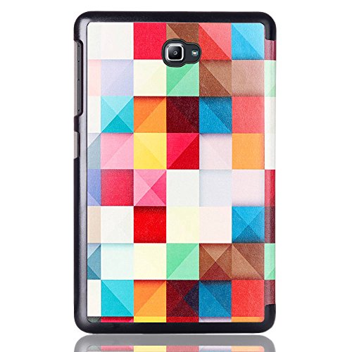 Funda Tab A6 2016,Case para Samsung Tab A 10.1,Smart Case cover Carcasa de PU Cuero para Samsung Galaxy Tab A 10.1 Pulgadas (2016) SM-T580N / T585N Tablet Protección conc Fonction Soporte,Cubo colores