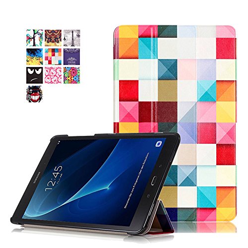Funda Tab A6 2016,Case para Samsung Tab A 10.1,Smart Case cover Carcasa de PU Cuero para Samsung Galaxy Tab A 10.1 Pulgadas (2016) SM-T580N / T585N Tablet Protección conc Fonction Soporte,Cubo colores