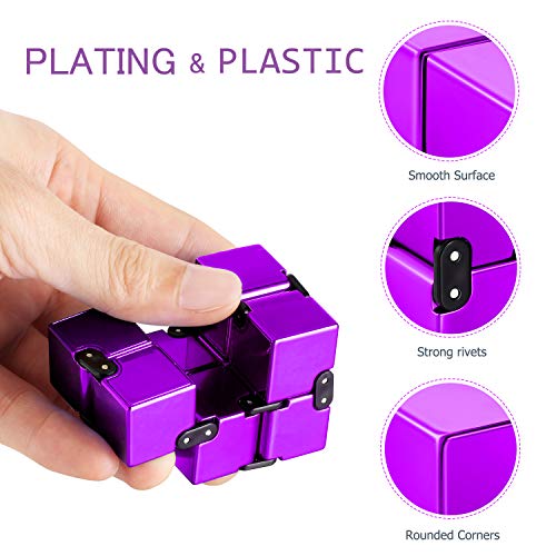 Funxim Infinity Cube Toy para Adultos y niños, versión Nueva Fidget Finger Toy Stress y Ansiedad, Killing Time Fidget Toys Infinite Cube para Office Staff (Púrpura)