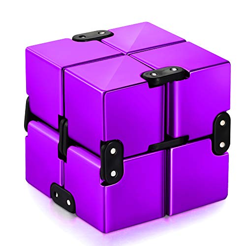 Funxim Infinity Cube Toy para Adultos y niños, versión Nueva Fidget Finger Toy Stress y Ansiedad, Killing Time Fidget Toys Infinite Cube para Office Staff (Púrpura)