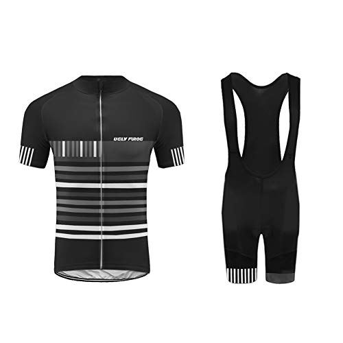 Future Sports Bicycle Wear Designs Bike Wear Ropa Verano Conjunta de Ciclismo de Hombre - Ciclismo Maillot Jersey y Bib Pantalones Cortos Ropa de Bicicleta Secado Rápido Respirable Sudor-Que Absorbe