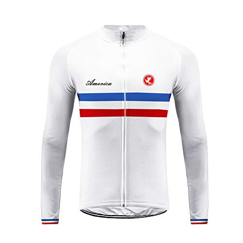 Future Sports Bike Wear Newest Designs Maillot Ciclismo Hombre, Maillot Bicicleta Hombre, Camiseta Ciclismo con Manga Larga 100% Poliéster Transpirable Top