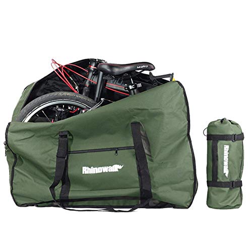 G-raphy Bolsa Transporte Bicicleta Plegable, Bolsa de Almacenamiento de Bici Bolsa para el Manillar Bolso Plegable para el Envío de Viajes Aéreos, 20 Inch (Verde)