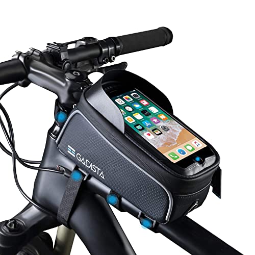 GADISTA® Francia, Bolsas de Bicicleta (6.5 Pulgadas) Bolsa para Cuadro Bicicleta con o sin Touch ID. Soporte Movil Bici Impermeable Y Soporte GPS Bicicleta