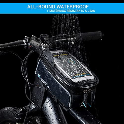 GADISTA® Francia, Bolsas de Bicicleta (6.5 Pulgadas) Bolsa para Cuadro Bicicleta con o sin Touch ID. Soporte Movil Bici Impermeable Y Soporte GPS Bicicleta