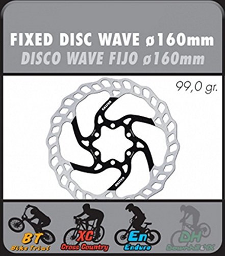 GALFER Bike MTB Disc Wave Ø160MM, Unisex niños, Plateado, ESTANDAR