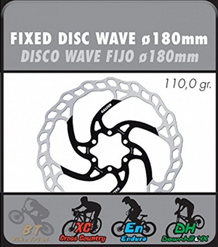 GALFER Bike MTB Disc Wave Ø180MM, Unisex niños, Plateado, Estándar
