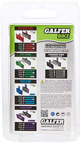 GALFER Bike Standard Brake Pads SRAM Guide/AVID XO TRAI, Unisex niños, Negro, ESTANDAR