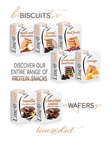 GALLETAS PROTEICAS Line@diet | 7x4 galletas sabor a CUBIERTO de CHOCOLATE | 26% de PROTEIN | Fit Snack 7 CUBIERTO DE CHOCOLATE