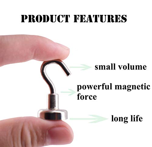 Gancho magnético Magnetpro 9 kg Súper potencia de succión Imanes de neodimio fuertes Magnéticos para puertas, armarios, techos, accesorios, accesorios industriales (6 piezas)
