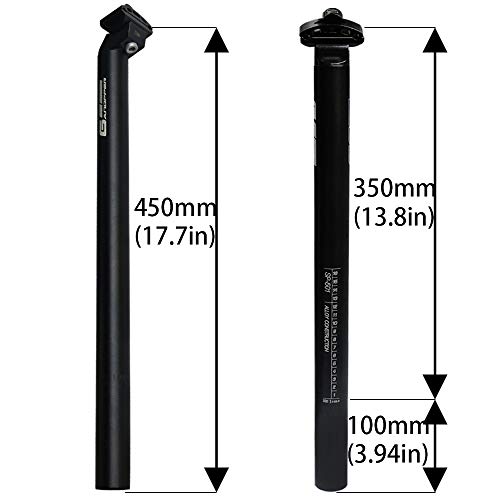 GANOPPER 31.6 mm 17.7 Pulgadas MTB Bicicleta de montaña Tija de sillín Larga 31.6 450 mm Fibra de Carbono Bicicletas de Carretera Cuesta Abajo DH FR Am XC Dirt Bici Asiento del Asiento (31.6 * 450mm)