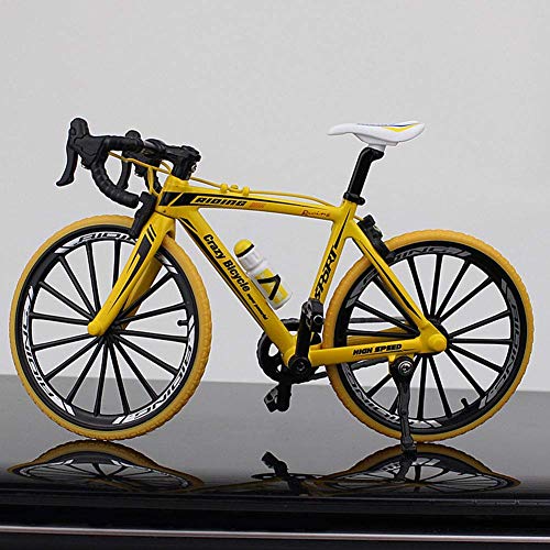 Ganquer Coleccion Decoración Diecast Juguetes Mini Bend Bicicleta Modelo Carreras Bici Montaña Bicicleta - Amarillo, Free Size