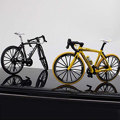 Ganquer Coleccion Decoración Diecast Juguetes Mini Bend Bicicleta Modelo Carreras Bici Montaña Bicicleta - Amarillo, Free Size