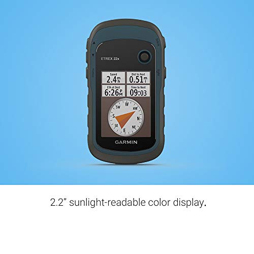 Garmin ETREX 22x GPS de Mano con Pantalla Color de 2.2” y Mapa TopoActive preinstalado