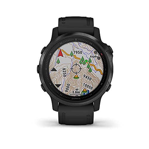Garmin fēnix ​​6S Pro - Reloj GPS multideporte con mapas, música, frecuencia cardíaca y sensores, Negro con correa negra